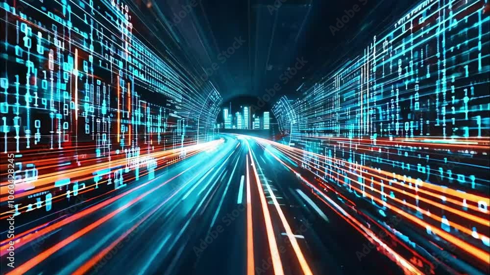 Technology Smart Virtual City Shuttle Background Video Technology Smart Virtual City Shuttle Background Video