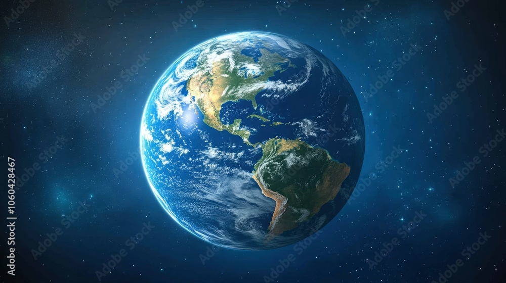 Fototapeta premium Earth in Space, Planet, Globe, World, Blue Marble