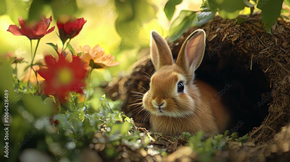 rabbit in the grass rabbit in the grass
