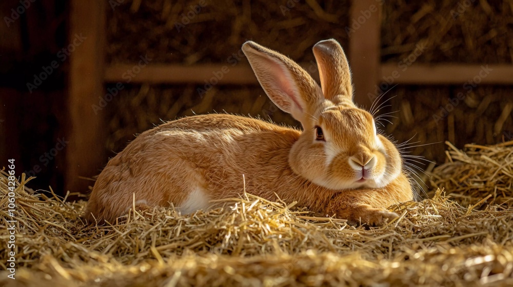 Obraz premium Rabbit on the Hay