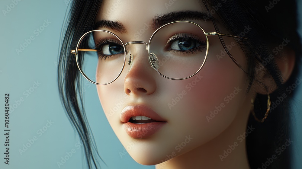 Closeup of Woman with Glasses Closeup of Woman with Glasses