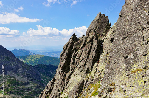 wspinanie, góry, szczyty, tatry, turyści, wysokość, sport ekstremalny, turystyka wysokogórska, wysokość, odwaga, krajobraz photo