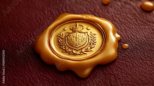 Golden Wax Seal with Crest ...