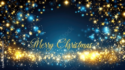 Wallpaper Mural Festive Blue Backdrop with Glimmering Stars for Celebration Torontodigital.ca