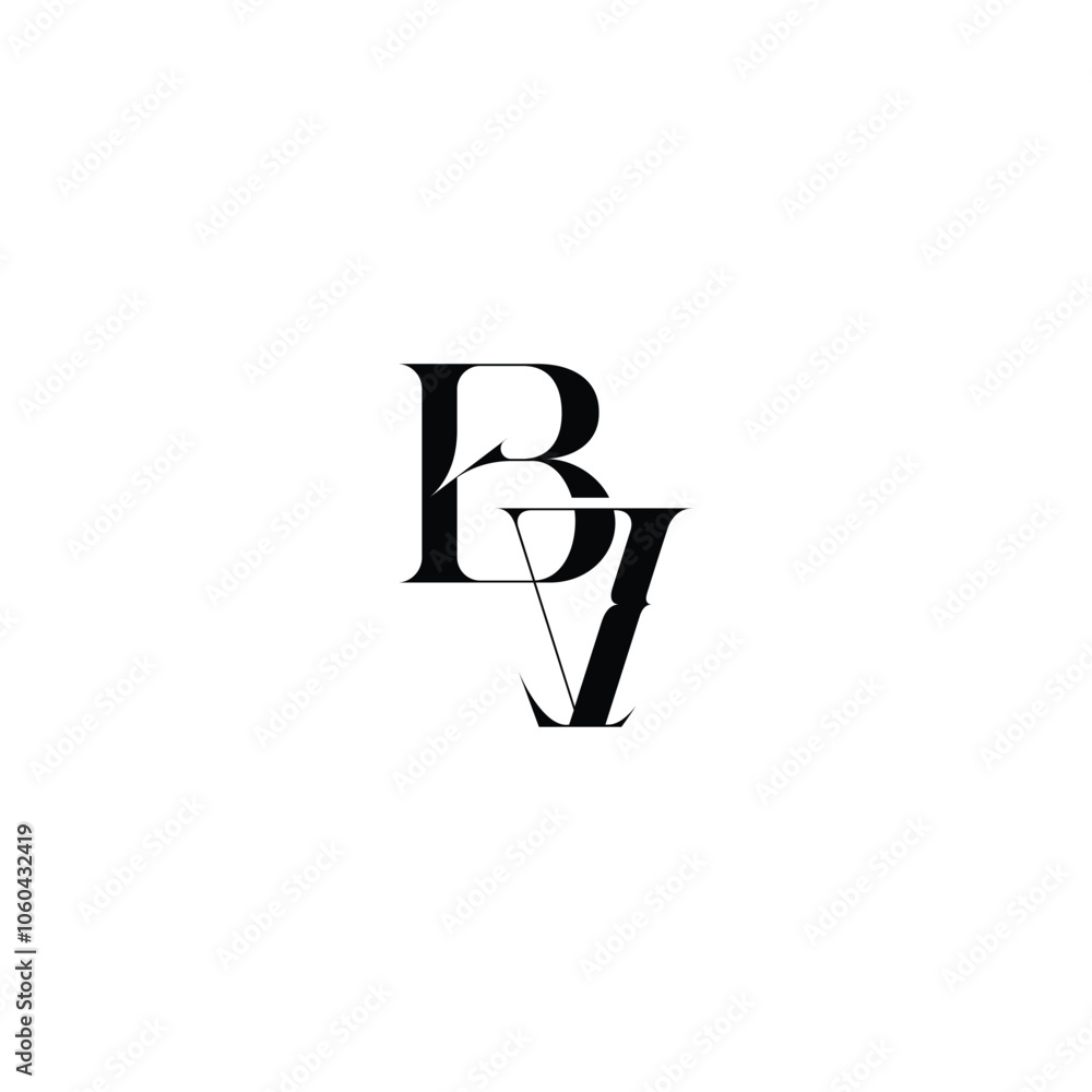 BV monogram logo design letter text name symbol monochrome logotype alphabet character simple logo BV monogram logo design letter text name symbol monochrome logotype alphabet character simple logo