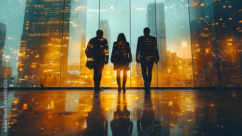 Silhouettes of Three People...