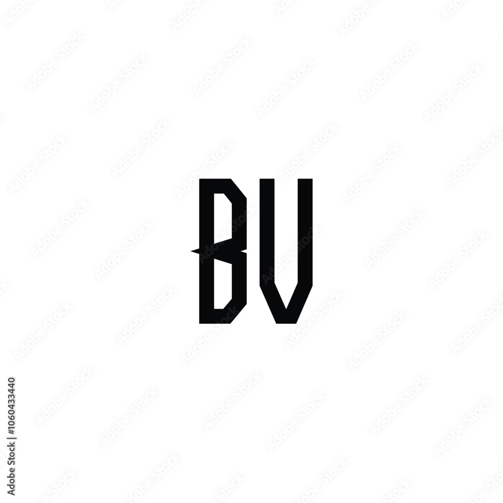 Obraz premium BV monogram logo design letter text name symbol monochrome logotype alphabet character simple logo