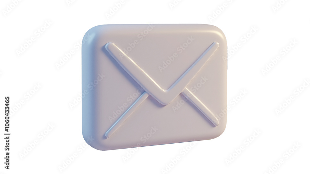 An email app icon with embossed edges, standing upright on a white background.
An email app icon with embossed edges, standing upright on a white background.