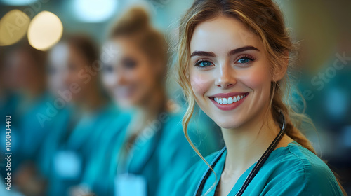Smiling Female Nurse in Gre...