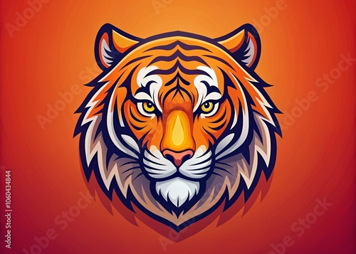 Bold Tiger Head Logo Icon Vector Graphic Design for Powerful Branding and Wildlife Conservation Themes photo