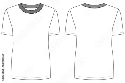 Basic half sleeve T shirt jersey mockup vector illustration template design	