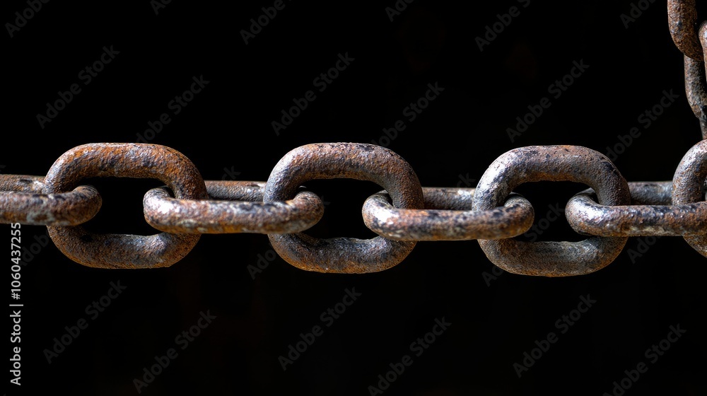 Fototapeta premium Closeup of a Rusty Chain Link