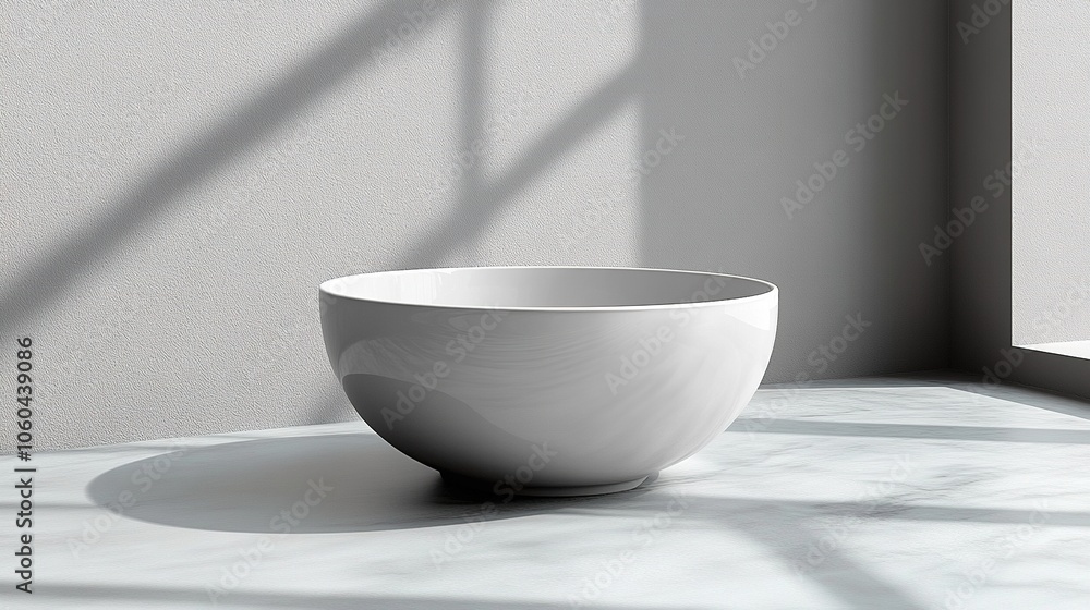 White Bowl on Marble Surface
