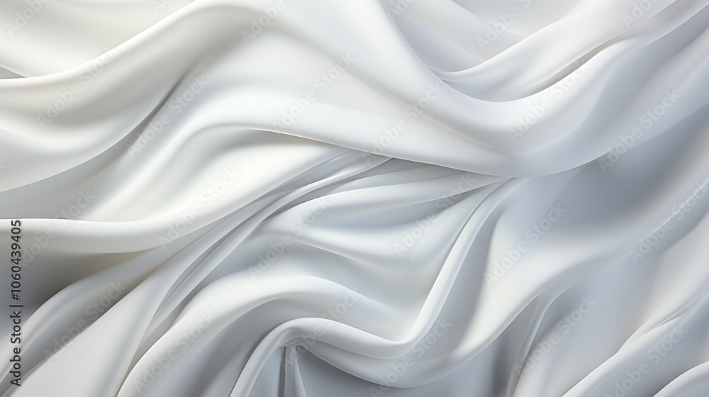 A smooth, flowing fabric texture in shades of white, creating a serene and elegant visual. A smooth, flowing fabric texture in shades of white, creating a serene and elegant visual.