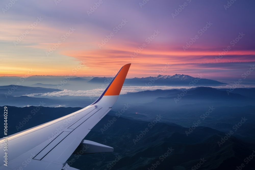 Looking In Rear View Mirror. Reflection of Twilight Sky and Sunset on Two-lane Winding Road. Beautiful simple AI generated image Looking In Rear View Mirror. Reflection of Twilight Sky and Sunset on Two-lane Winding Road. Beautiful simple AI generated image