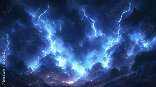 Dark Clouds with Lightning ...