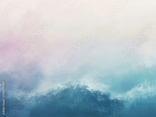 Abstract ocean waves with soft pastel colors and textured brush strokes.