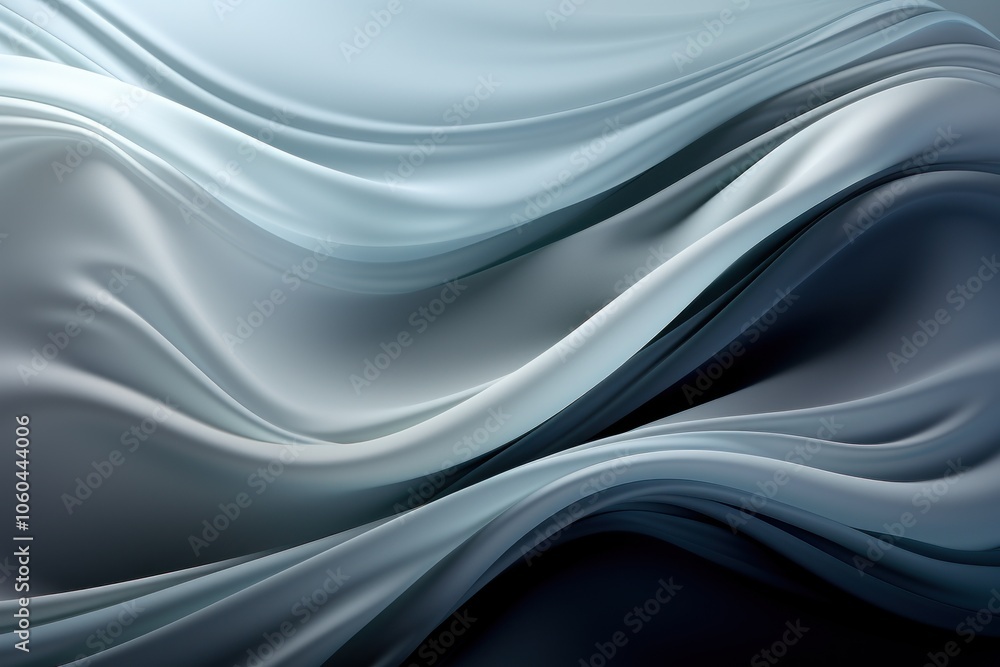 Abstract waves of soft fabric in gradient shades of blue and gray. Abstract waves of soft fabric in gradient shades of blue and gray.
