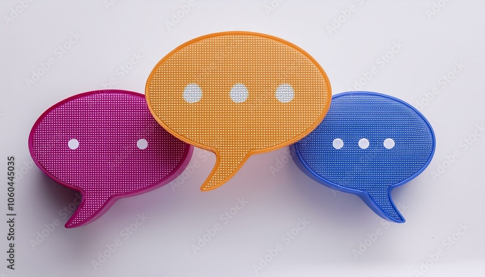 Speech bubbles with dots on white background. 3D Rendering Speech bubbles with dots on white background. 3D Rendering