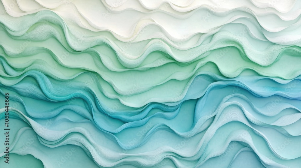 Colorful paper waves, layered texture, abstract design on white background. Colorful paper waves, layered texture, abstract design on white background.
