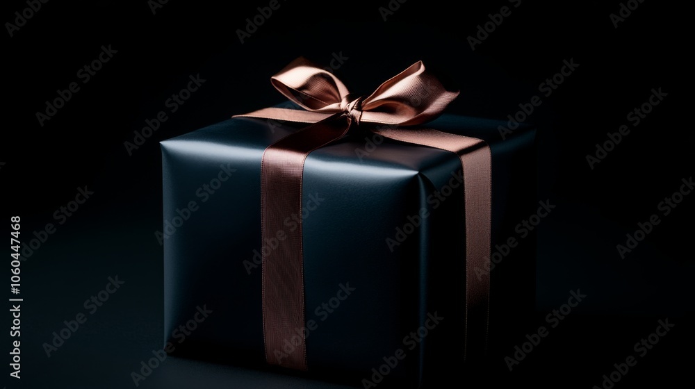 An elegant gift box wrapped with a luxurious brown satin ribbon, depicted in a simplistic style, conveying themes of surprise, sophistication, and timeless gifting. An elegant gift box wrapped with a luxurious brown satin ribbon, depicted in a simplistic style, conveying themes of surprise, sophistication, and timeless gifting.