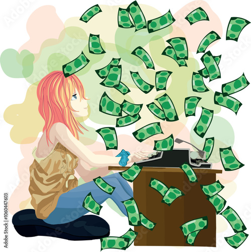 Anime Girl Prints Money