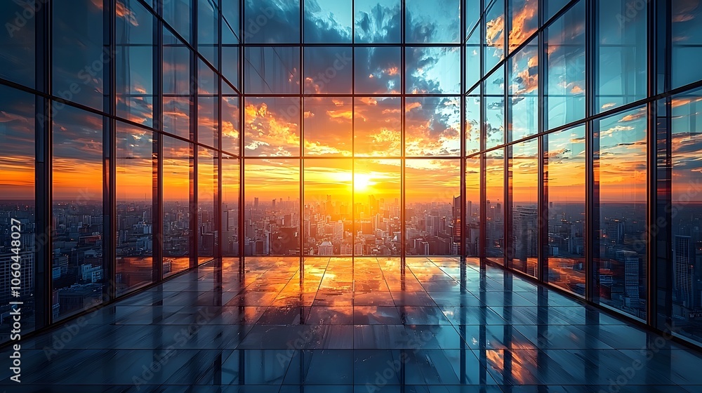 Sunset View from Modern Office Building Sunset View from Modern Office Building
