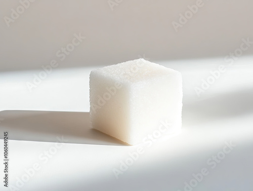 sugar cube on white