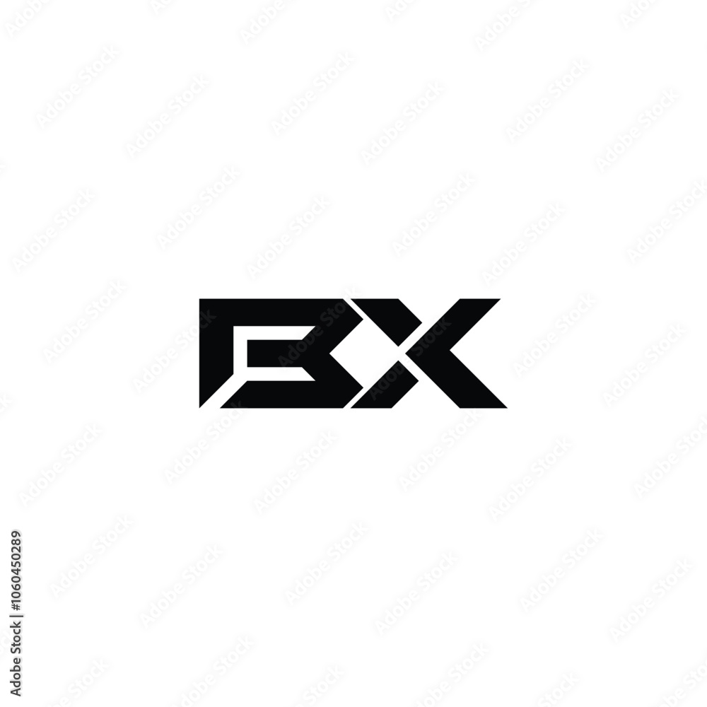 Obraz premium BX monogram logo design letter text name symbol monochrome logotype alphabet character simple logo
