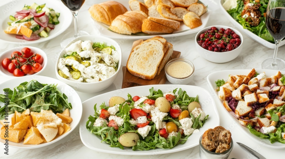 A cafe menu featuring a variety of food options like salads, pastries, and gourmet sandwiches. A cafe menu featuring a variety of food options like salads, pastries, and gourmet sandwiches.