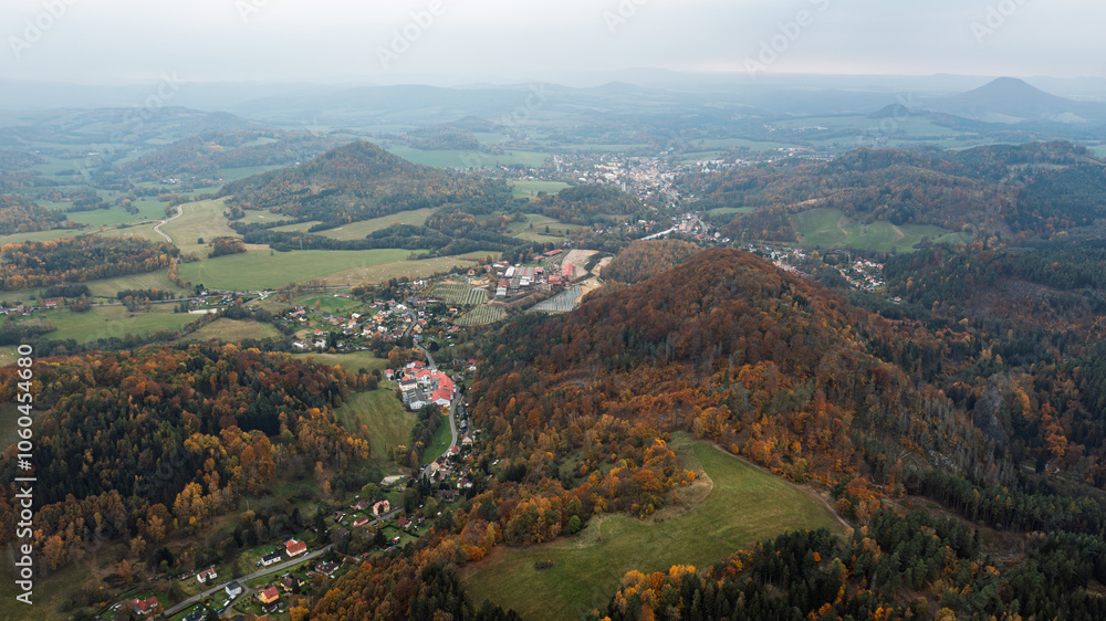 Obraz premium autumn in the mountains.Czech Republic, Prysk, Stredni vrch