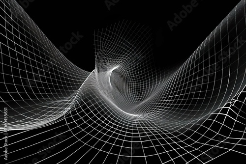 A black and white image of a spiral with a lot of lines
