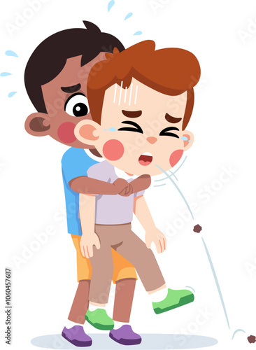 Kid Helping Saving a Choking Friend