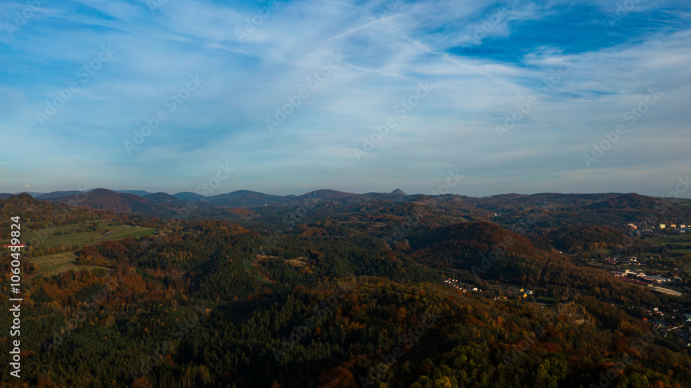 Fototapeta premium autumn in the mountains. Czech Republic, Ceska Kamenice, Jehla 