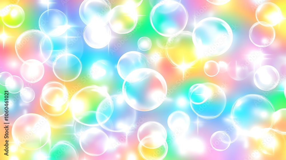 Rainbow Bubble Background Smooth Blue Background with Copy Space for Advertisements Rainbow Bubble Background Smooth Blue Background with Copy Space for Advertisements