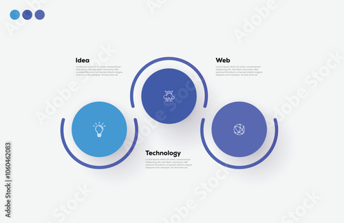 Modern minimalist elegant clean circular steps editable infographic design template vector