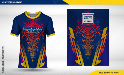 jersey gaming floral fire Tshirt mockup sport jersey template design for football soccer gaming sports jersey abstract