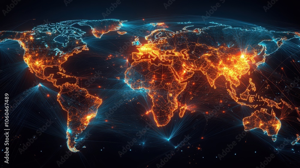 A digital map showing the spread of cyber warfare tactics across global networks, with real-time updates. A digital map showing the spread of cyber warfare tactics across global networks, with real-time updates.