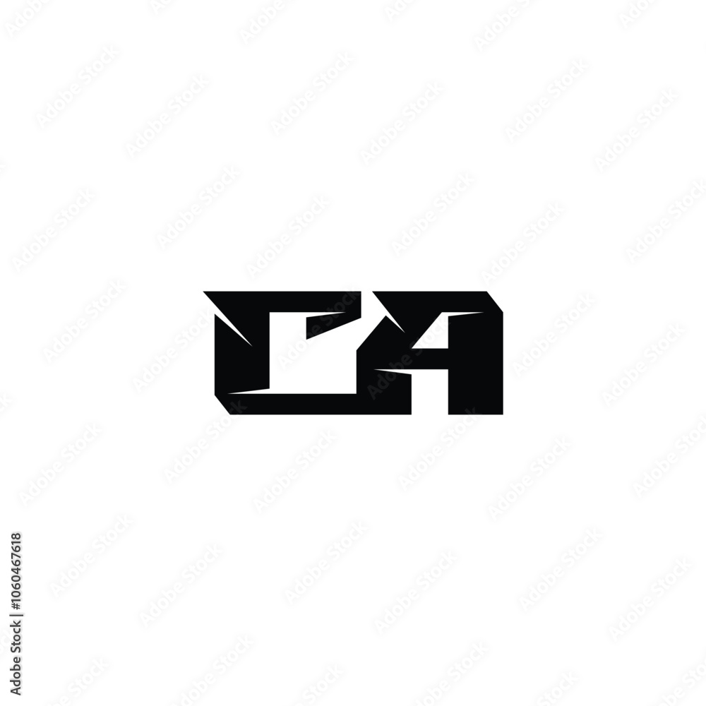 Obraz premium CA monogram logo design letter text name symbol monochrome logotype alphabet character simple logo