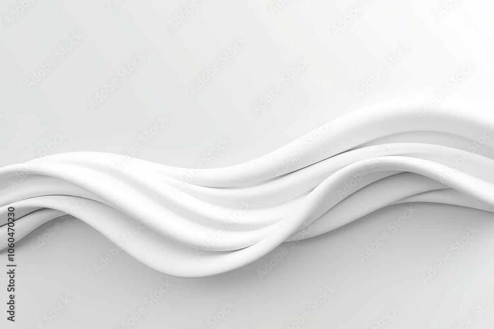 Obraz premium Abstract white waves on minimalist background for modern design concepts.