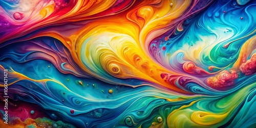 Colorful Abstract Fluid Art Background - Vibrant Swirls, Dynamic Textures, Eye-Catching Patterns for Creative Projects and Wall Art