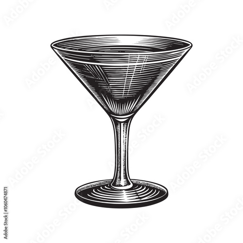 martini glass drawing vector illustration