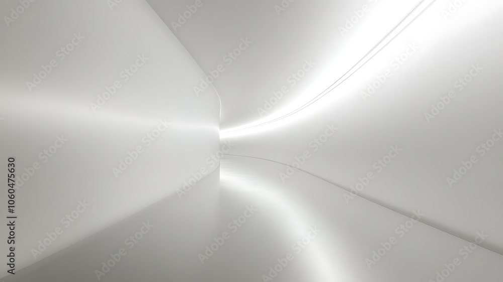 White Futuristic Tunnel Simple Neutral Background with Free Space for Design White Futuristic Tunnel Simple Neutral Background with Free Space for Design