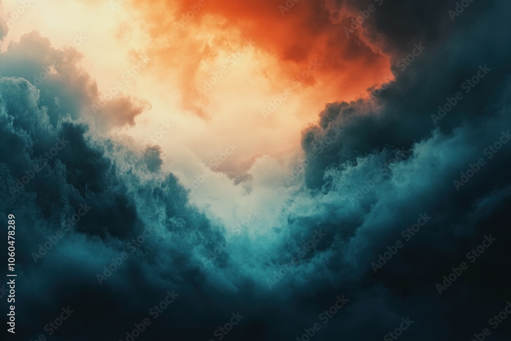 Obraz premium Dramatic Sky with Colorful Clouds at Sunset