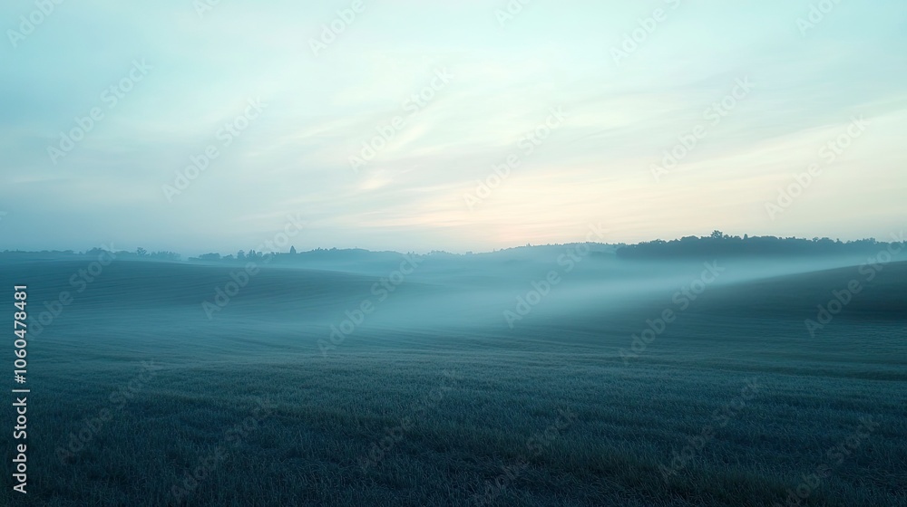 Tuscany landscape at sunrise with low fog Tuscany landscape at sunrise with low fog