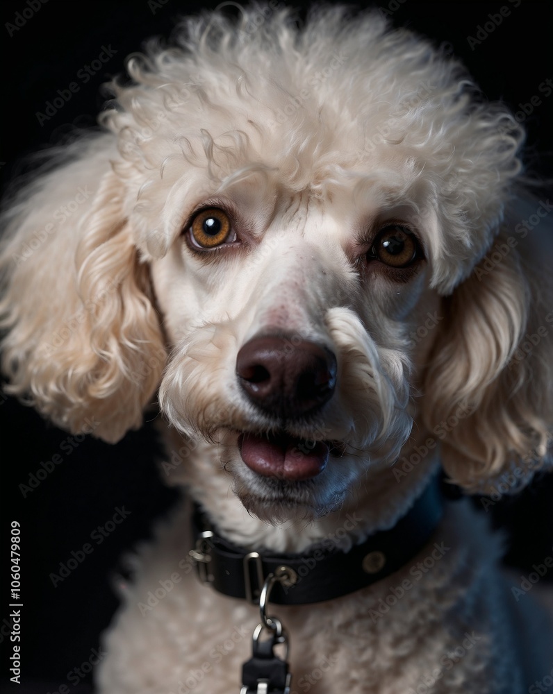 professional photo of white poodle front view in a dark background small dog professional photo of white poodle front view in a dark background small dog