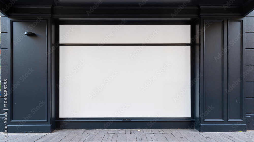 Modern storefront banner mockup with black frame Modern storefront banner mockup with black frame