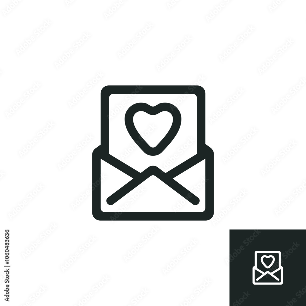 Envelope containing a love letter icon isolated on white background. Vector illustrations are made with vector-based software, not AI generated results. Envelope containing a love letter icon isolated on white background. Vector illustrations are made with vector-based software, not AI generated results.