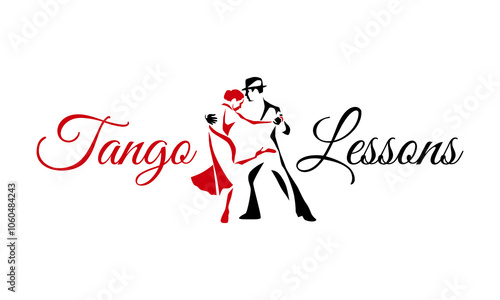 couple Dance Logo Designs Template red and black