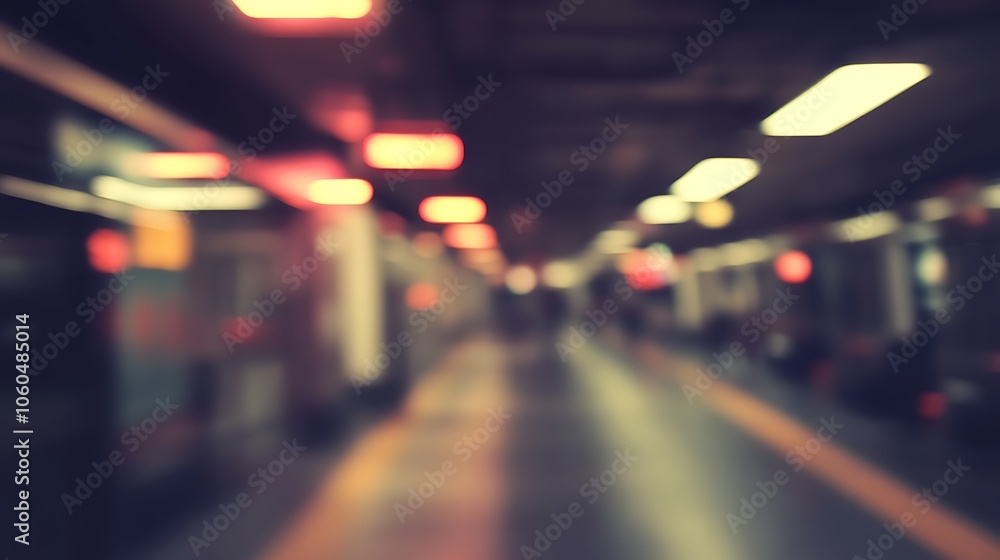 Blurry Subway Station Minimalist White Background with Space for Text Blurry Subway Station Minimalist White Background with Space for Text